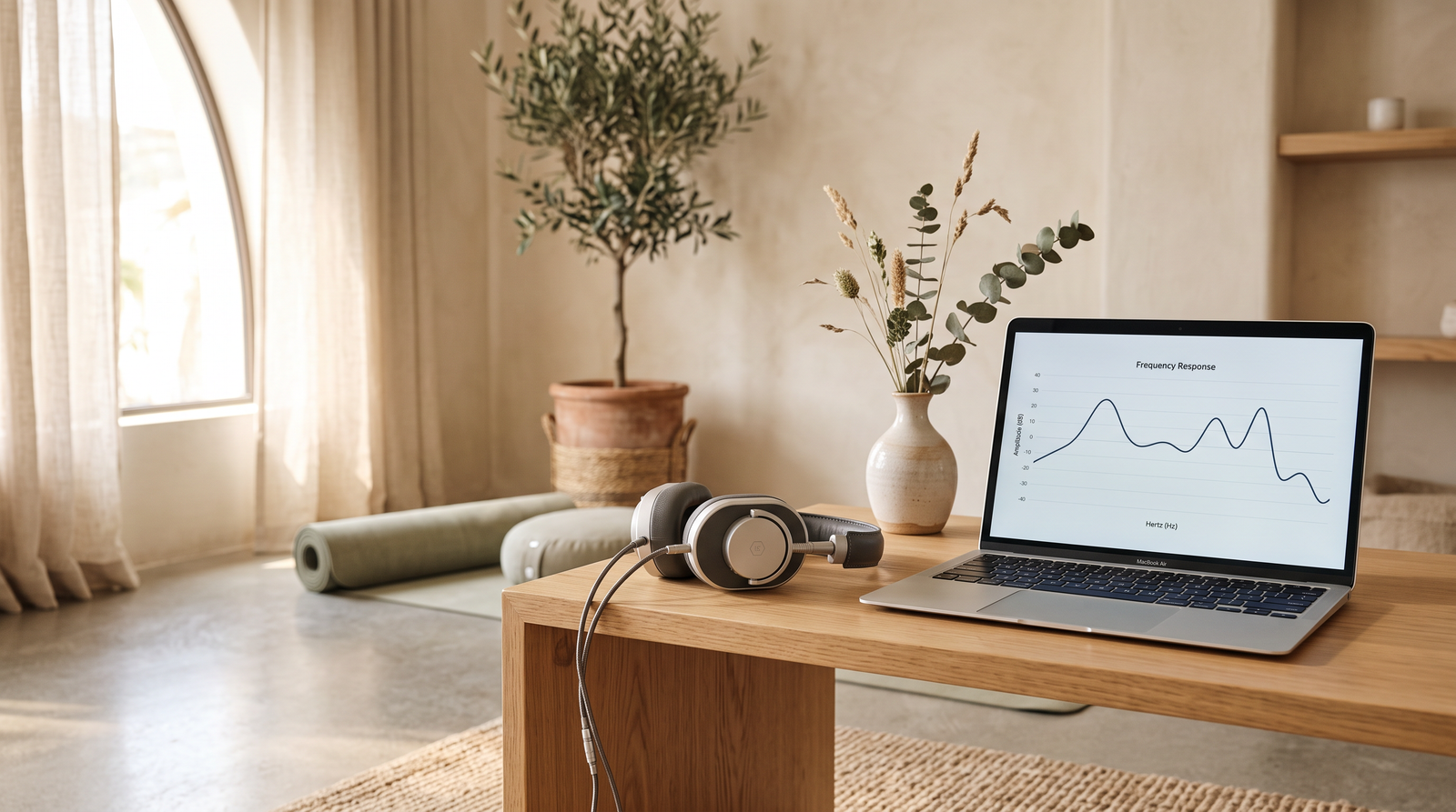 Oberon bioresonance scan equipment and frequency chart on a laptop in a Harrow London wellness studio.