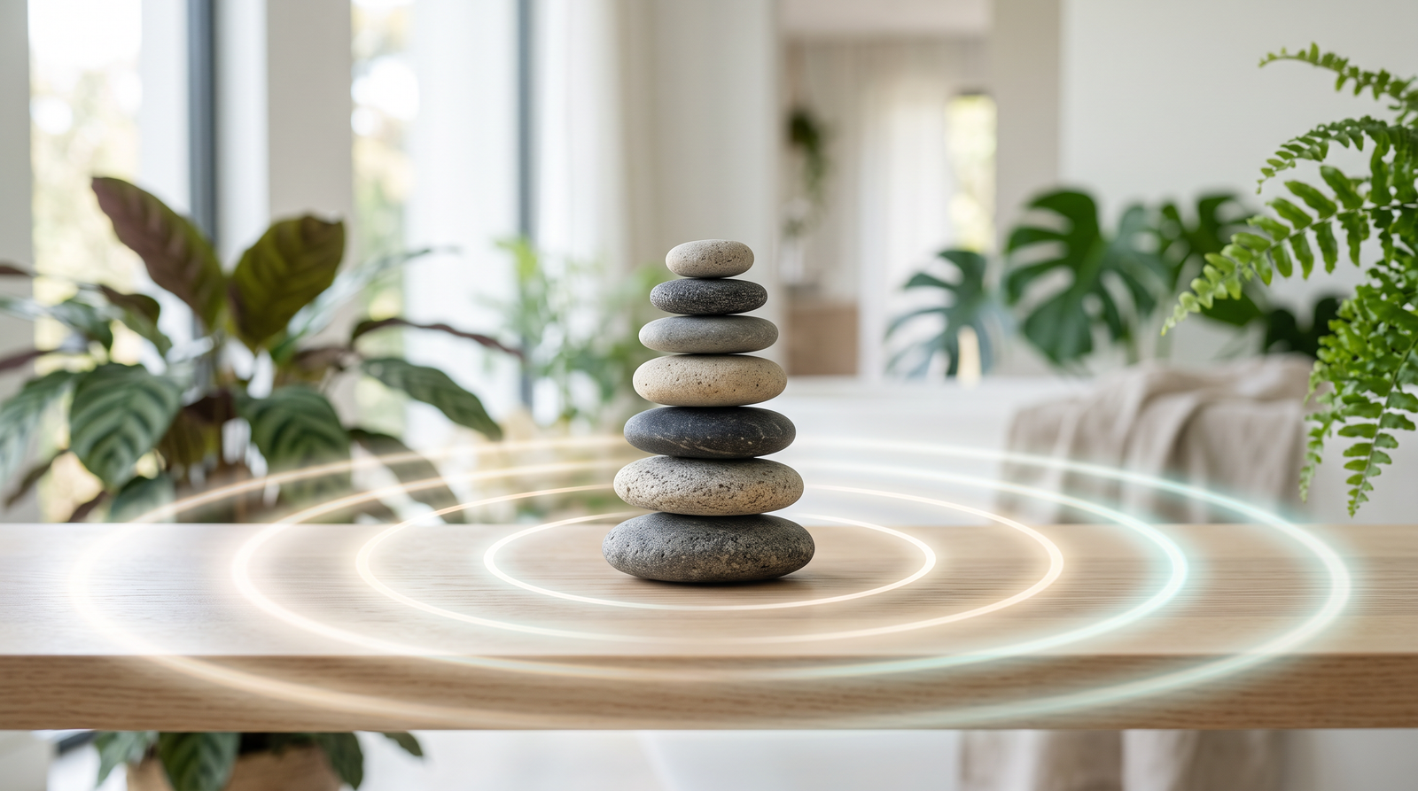 Calm holistic wellness environment representing balance and mindful weight management hypnotherapy in Harrow London.